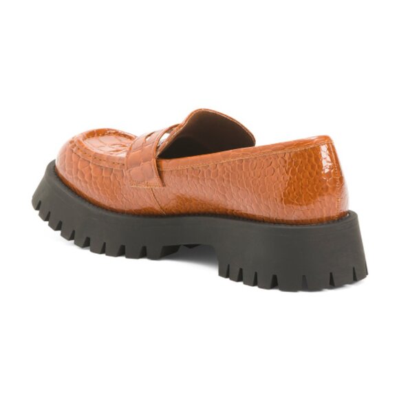 NEW BAND OF THE FREE Lark Patent Leather Loafers Cognac 166mn - Picture 2 of 2